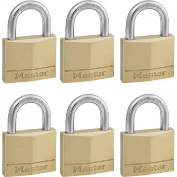 Master Lock 140EURSIX pack de 6 candados con la misma llave 22mm Cuerpo de latón