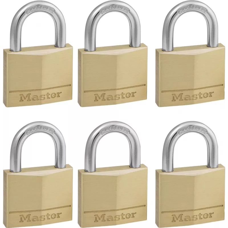 Master Lock 140EURSIX pack de 6 candados con la misma llave 22mm Cuerpo de latón