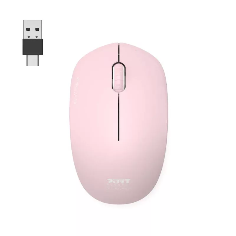 PORT CONNECT Mouse Collection II Inalámbrico 2,4 GHz Rosa