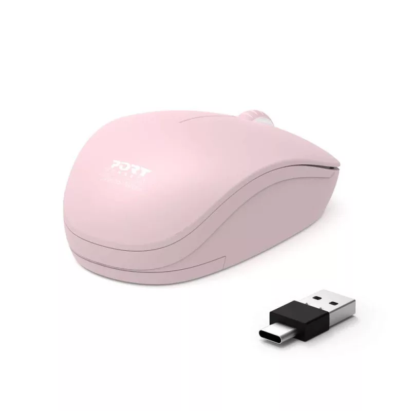 PORT CONNECT Mouse Collection II Inalámbrico 2,4 GHz Rosa