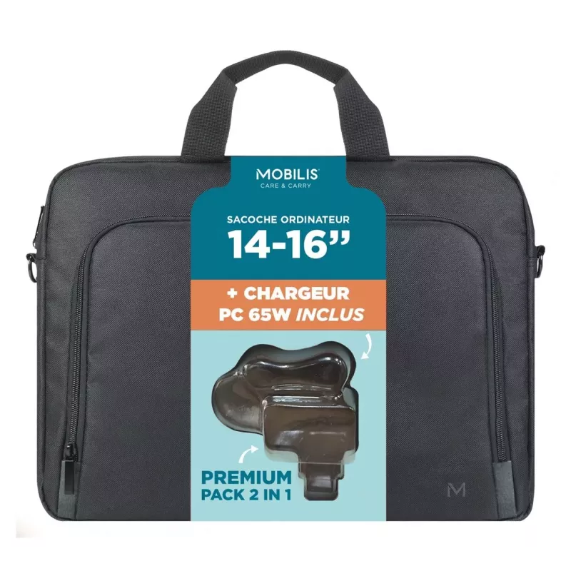 Mobilis TheOne Maletín Toploading 14-16 + Cargador de portátil 65W