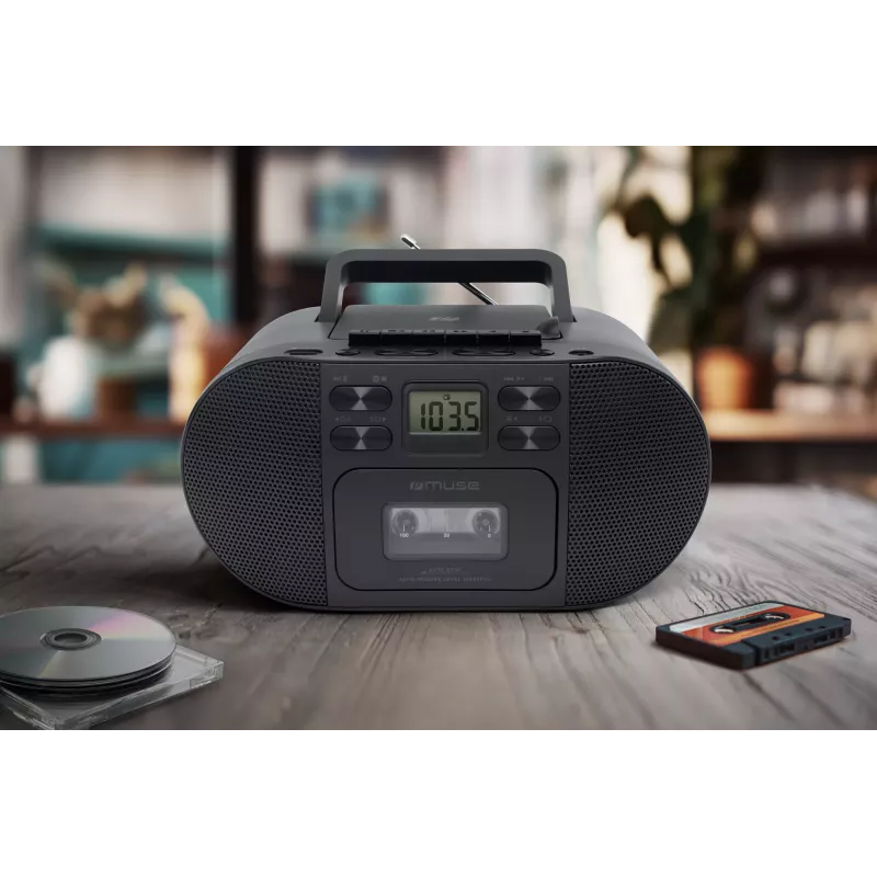 Muse M-188RDC Minicadena CD con Bluetooth, radio FM, USB, Negro