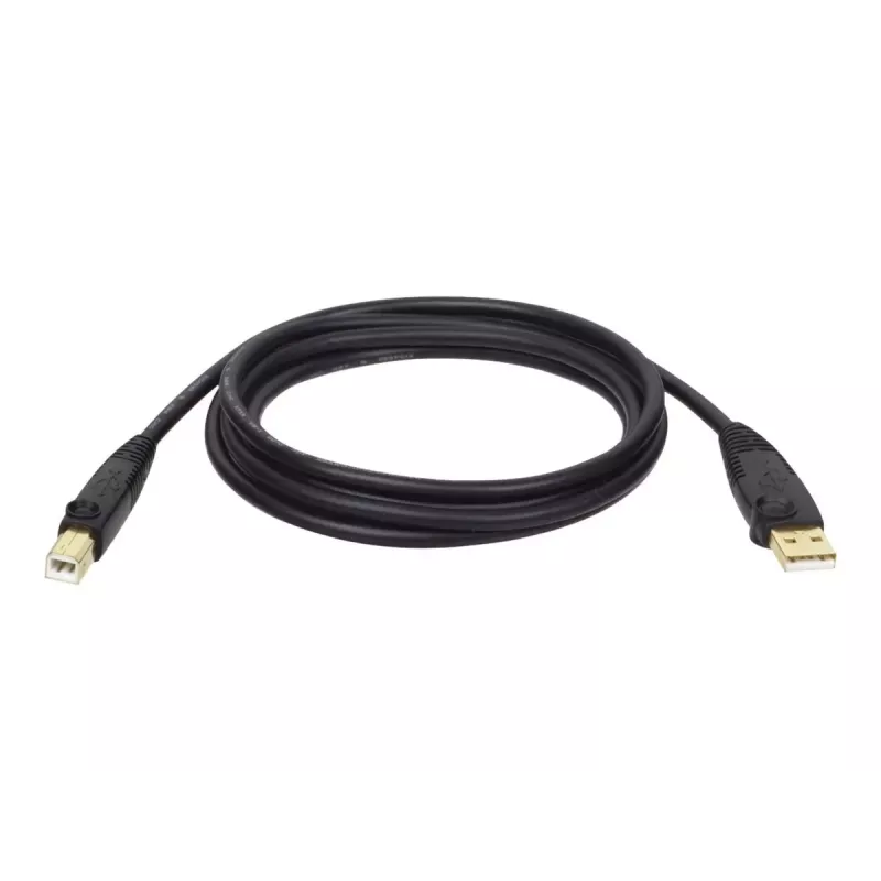 Tripp Lite U022-015 Cable de dispositivo USB 2.0 Hi-Speed A/B, apantallado, macho/macho, 15 ft (4.57 m), Negro