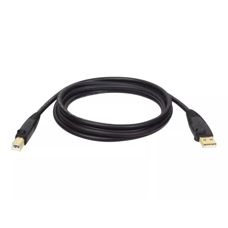 Tripp Lite U022-015 Cable de dispositivo USB 2.0 Hi-Speed A/B, apantallado, macho/macho, 15 ft (4.57 m), Negro