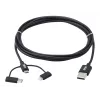 Eaton Tripp Lite Series Cable de sincronización/carga universal USB-A a Lightning, USB Micro-B y USB-C (M/3xM), certificado MFi, Negro, 1,8 m