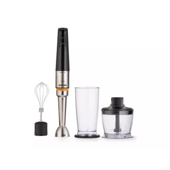Gorenje HBX1200EB batidora de mano 1200 W con vaso de plástico, 0,8 L, brazo de acero inoxidable, negro