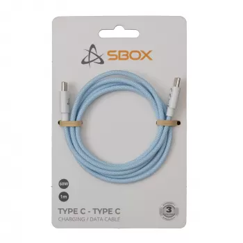 SBOX cable USB-C a USB-C 1m azul - carga y sincronización de datos