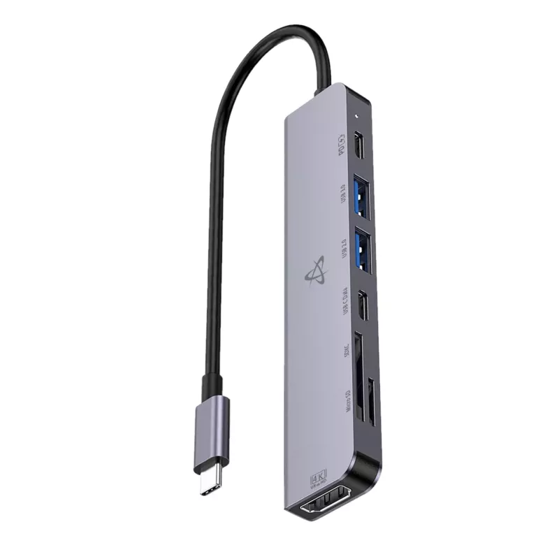 SBOX H-999 hub USB-C 7 en 1 Space Gray