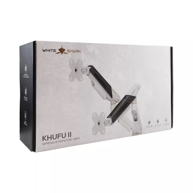 White Shark KHUFU-II GMS-3211 / Soporte de escritorio para 2 monitores