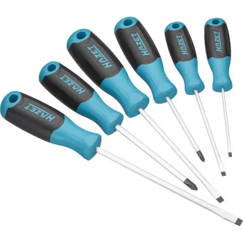 HAZET Juego de destornilladores 811/6, 6 piezas, azul/negro, antideslizante