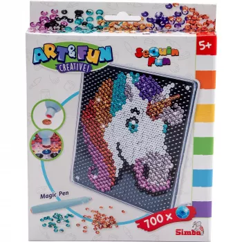 SIMBA-DICKIE Art & Fun Kit de manualidades unicornio con lentejuelas