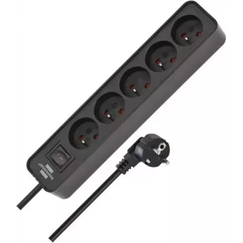 Brennenstuhl ecolor 5GN Regleta de enchufes 3m Negra