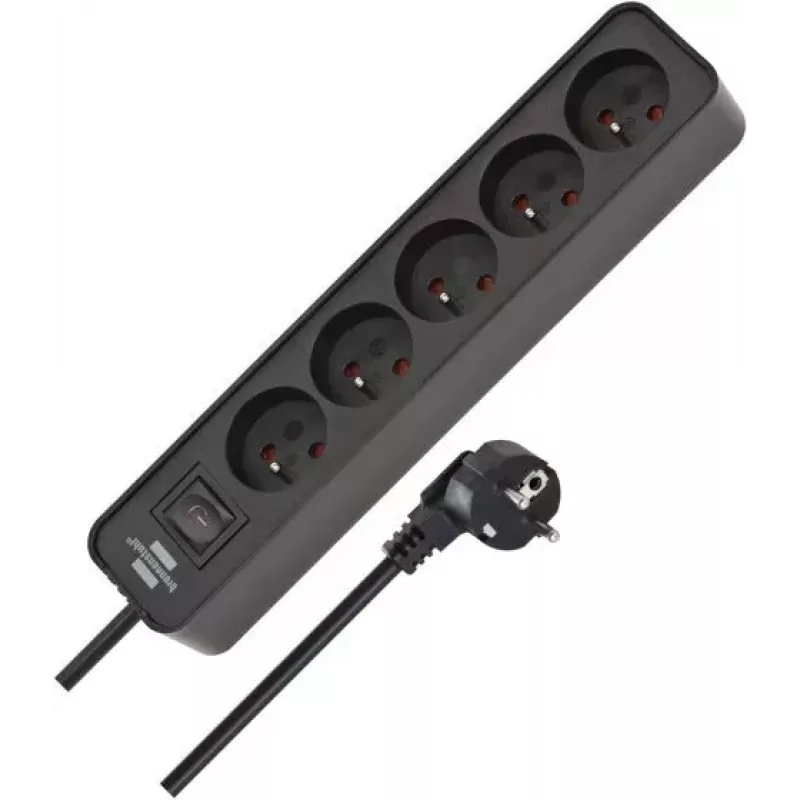 Brennenstuhl ecolor 5GN Regleta de enchufes 3m Negra