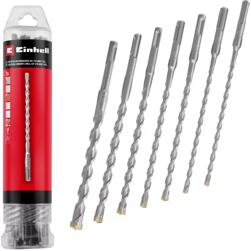 EINHELL-KWB Juego de brocas para martillo SDS-plus, Ø 6-14 mm (7 piezas, 210 mm)