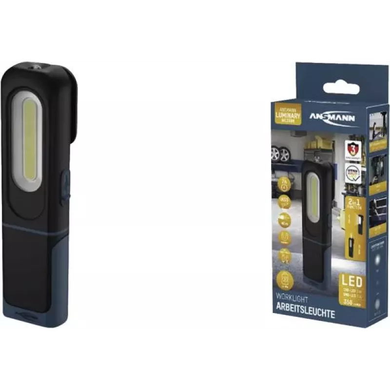 ANSMANN WL350R foco LED con batería negro, 1800 lux, 350 lúmenes, 1 ud. (1600-0706)