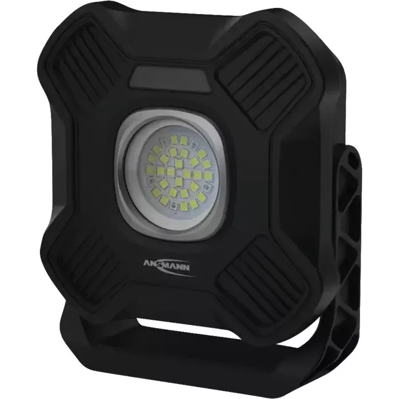 ANSMANN WL2000R Lámpara de trabajo LED recargable, Negra, 20W, 2000lm, con imán, gancho de suspensión, trípode - 1 ud. (1600-0755)