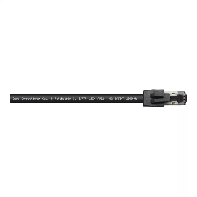 GoodConnections RNS® cable de red Cat.8.1 S/FTP, 0,5 m, negro, LSZH, 40 Gbit/s, 2000 MHz