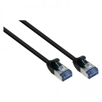 GoodConnections RNS® Cable de red SlimLine, Cat.6A, U/FTP, PiMF, libre de halógenos (LSZH), 500MHz, Cobre, Negro, 1m