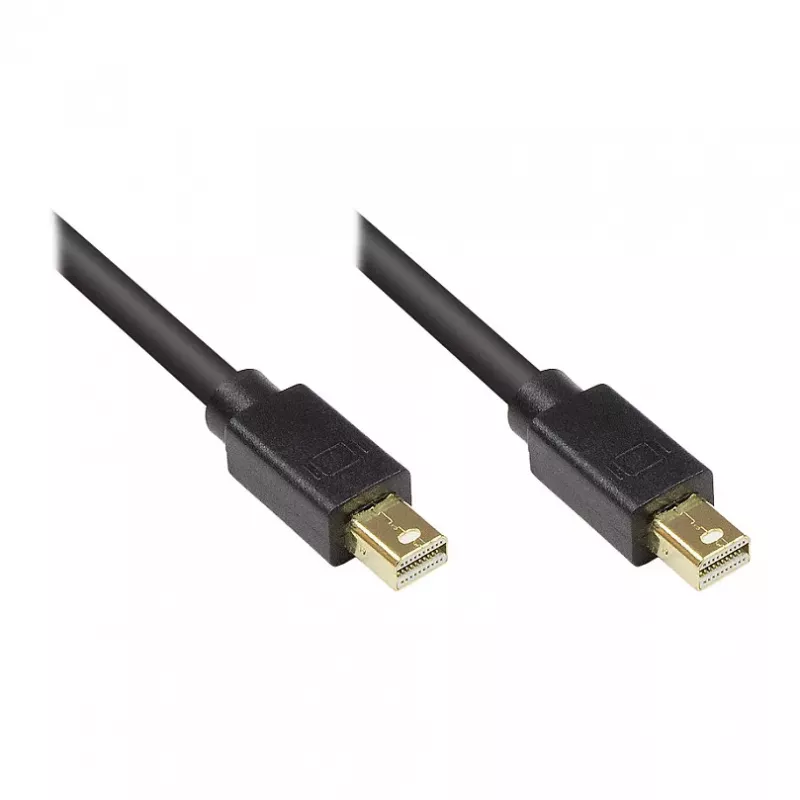 GoodConnections cable Mini DisplayPort 1.2, conector macho a conector macho, dorado, negro, 1 m