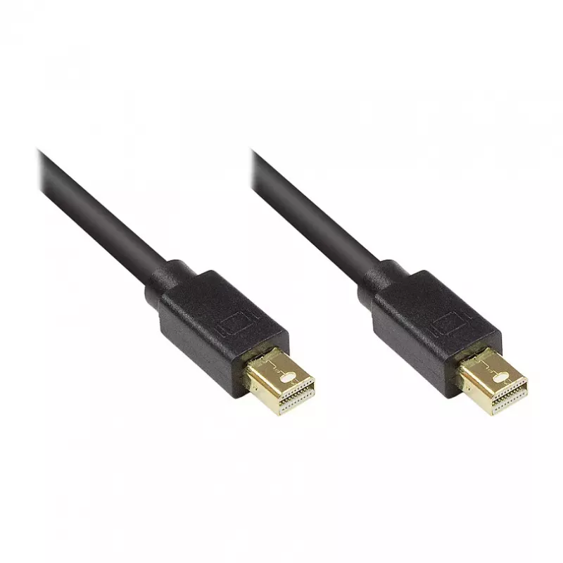 GoodConnections cable Mini DisplayPort 1.1, conector macho a conector macho, dorado, negro, 3 m