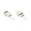 GoodConnections adaptador de fibra óptica LC/UPC a LC/UPC dúplex, OM2 multimodo, casquillo cerámico, carcasa de plástico con brida, gris (LW-K202)