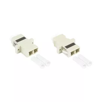 GoodConnections adaptador de fibra óptica LC/UPC a LC/UPC dúplex, OM2 multimodo, casquillo cerámico, carcasa de plástico con brida, gris (LW-K202)