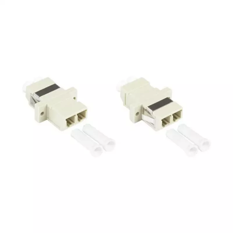 GoodConnections adaptador de fibra óptica LC/UPC a LC/UPC dúplex, OM2 multimodo, casquillo cerámico, carcasa de plástico con brida, gris (LW-K202)