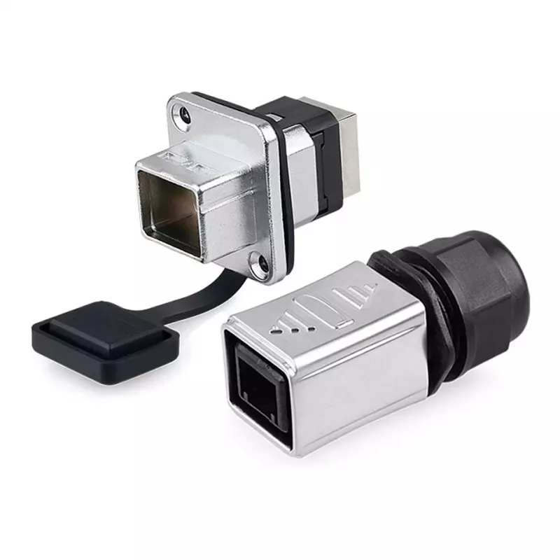 GoodConnections Industrial Connector S6 - conector macho sin poblar, hueco RJ45, metal, Good Connections®