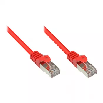 GoodConnections Alcasa cable de red Cat5e RJ-45, 0,15 m, rojo, contactos dorados
