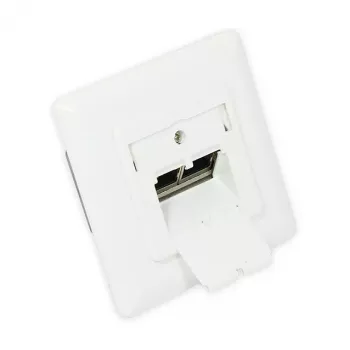 GoodConnections toma de red de pared Cat.6A 2xRJ45 apantallada empotrada entrada de cable vertical blanco señal RAL9003