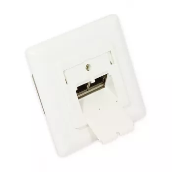 GoodConnections toma de red Cat. 6, 2xRJ45, apantallada, empotrada, compatible con diseño, entrada de cable vertical, blanco perla RAL 1013 (GC-N0025)