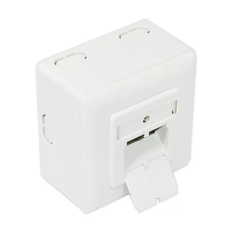 GoodConnections toma de red Cat.6, 2xRJ45, apantallada, de superficie, entrada de cable vertical, blanco señal RAL9003 (GC-N0026)