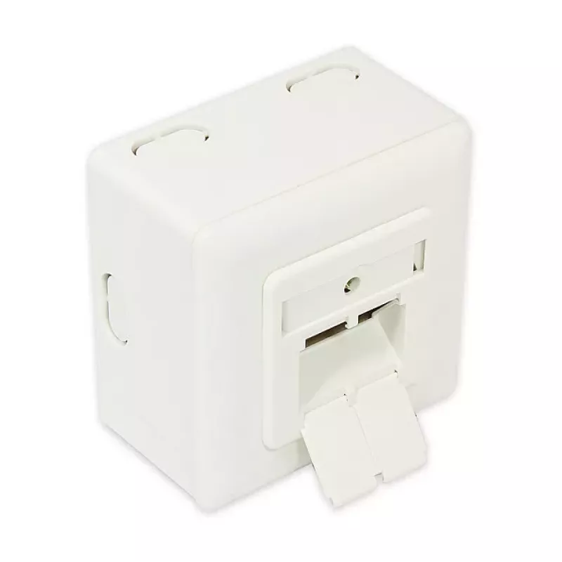 GoodConnections toma de red de pared Cat.6, 2xRJ45, apantallada, de superficie, blanco perla RAL1013, GC-N0027