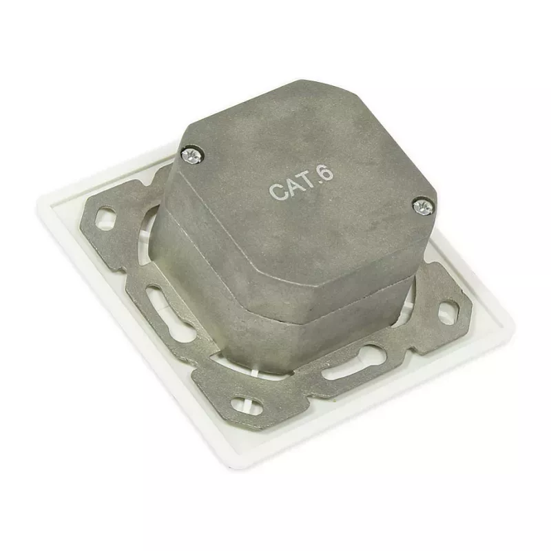 GoodConnections toma de red de pared Cat.6, 2xRJ45, apantallada, de superficie, blanco perla RAL1013, GC-N0027