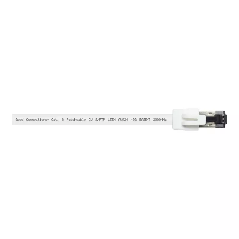 GoodConnections RNS® Cable de red Cat.8.1 S/FTP, PiMF, LSZH, 2000MHz, 40Gbit/s, Blanco, 0,5m