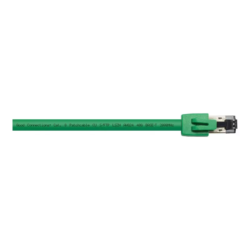 GoodConnections RNS® Cable de red Cat. 8.1, S/FTP, PiMF, LSZH, 2000MHz, 40Gbit/s, Verde, 1,5m