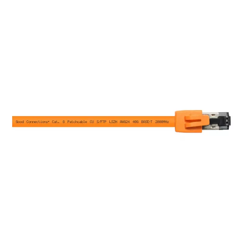 GoodConnections RNS® Cable de red Cat.8.1 S/FTP, LSZH, 2000MHz, 40Gbit/s, naranja, 1m