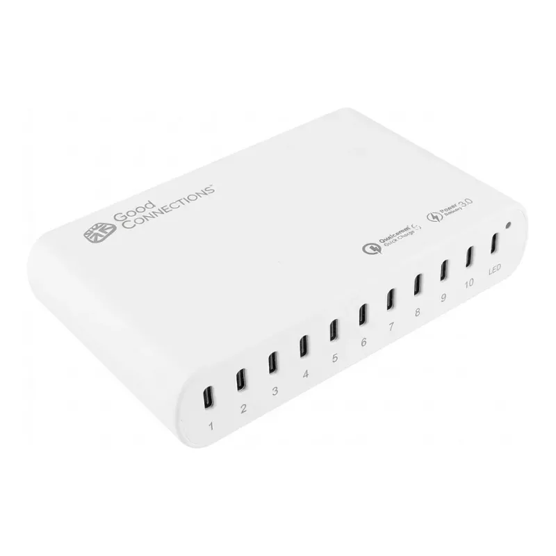 Good Connections Estación de carga rápida USB de sobremesa 250W 10 puertos