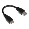 GoodConnections Cable adaptador USB 3.0 OTG, conector macho Micro USB B a conector hembra USB-A, negro, 0,1 m