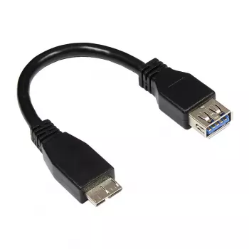 GoodConnections Cable adaptador USB 3.0 OTG, conector macho Micro USB B a conector hembra USB-A, negro, 0,1 m