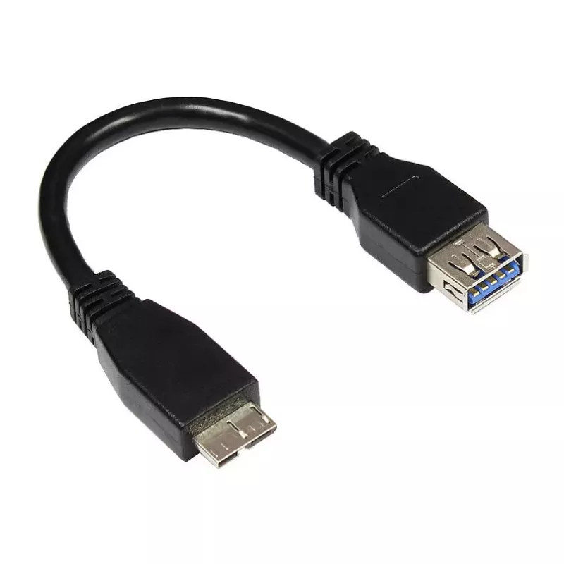 GoodConnections Cable adaptador USB 3.0 OTG, conector macho Micro USB B a conector hembra USB-A, negro, 0,1 m