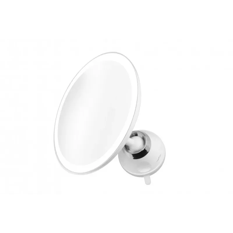 Medisana CM 850 Espejo de maquillaje LED con aumento 5x, LED luz de día, sensor táctil, giro 360°, plateado