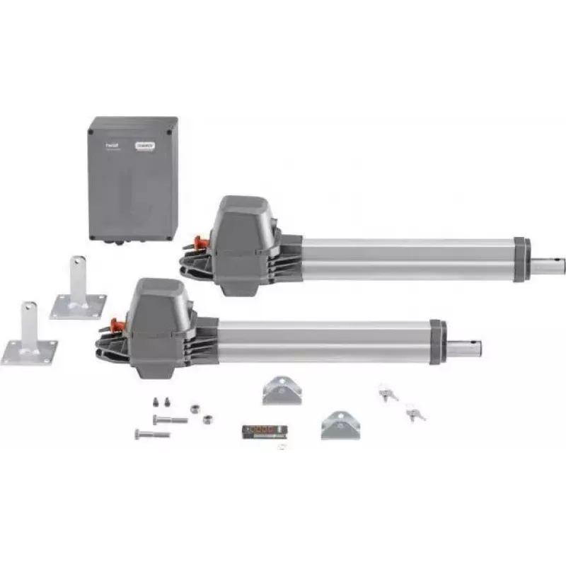 SOMMER CABLE twist M S3 Set Motor de puerta batiente de 2 hojas 868,95 MHz negro con fuente de alimentación Schuko