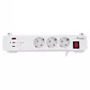 Equip Regleta de alimentación CEE 7/7 90° a 3x Schuko / 2x USB-C + USB-A, blanca, 1,5m