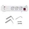 Equip Regleta de alimentación CEE 7/7 90° a 3x Schuko / 2x USB-C + USB-A, blanca, 1,5m