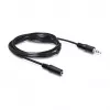 DELOCK Cable alargador de audio 3,5 mm jack conector macho a conector hembra 3 m negro