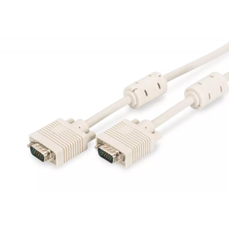 DIGITUS Cable de conexión de monitor VGA 1,8 m Negro