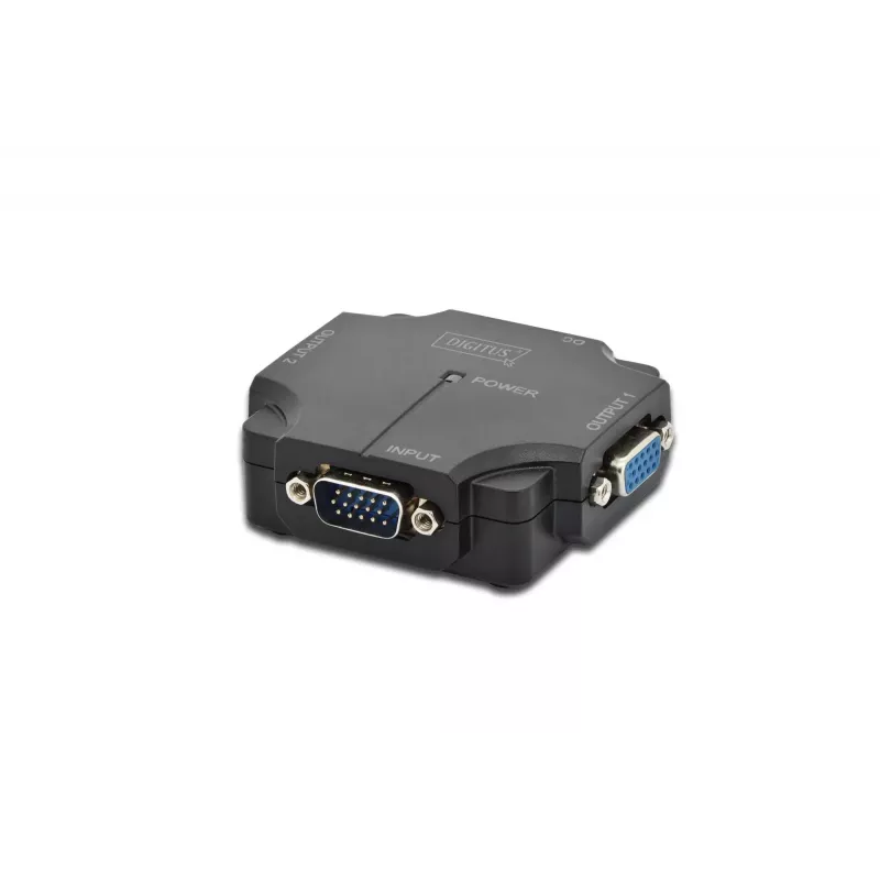 DIGITUS DS-41120-1 divisor VGA de 2 puertos carcasa de plástico 350 MHz HDSUB 15/M a 2x HDSUB 15/F 1080p