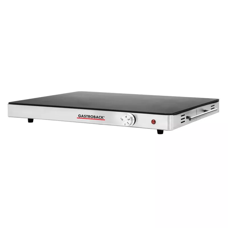 Gastroback 42491 Design placa calentadora – 200 W, acero inoxidable y vidrio, 120 °C