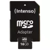 Intenso 16GB tarjeta de memoria MicroSDHC Class 4 con adaptador SD, hasta 21 MB/s de velocidad de lectura, negro